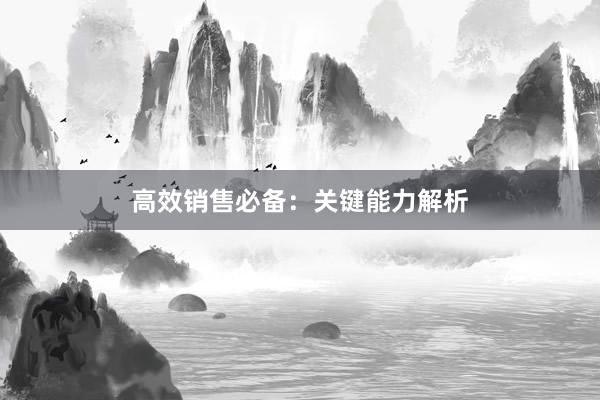 高效销售必备：关键能力解析